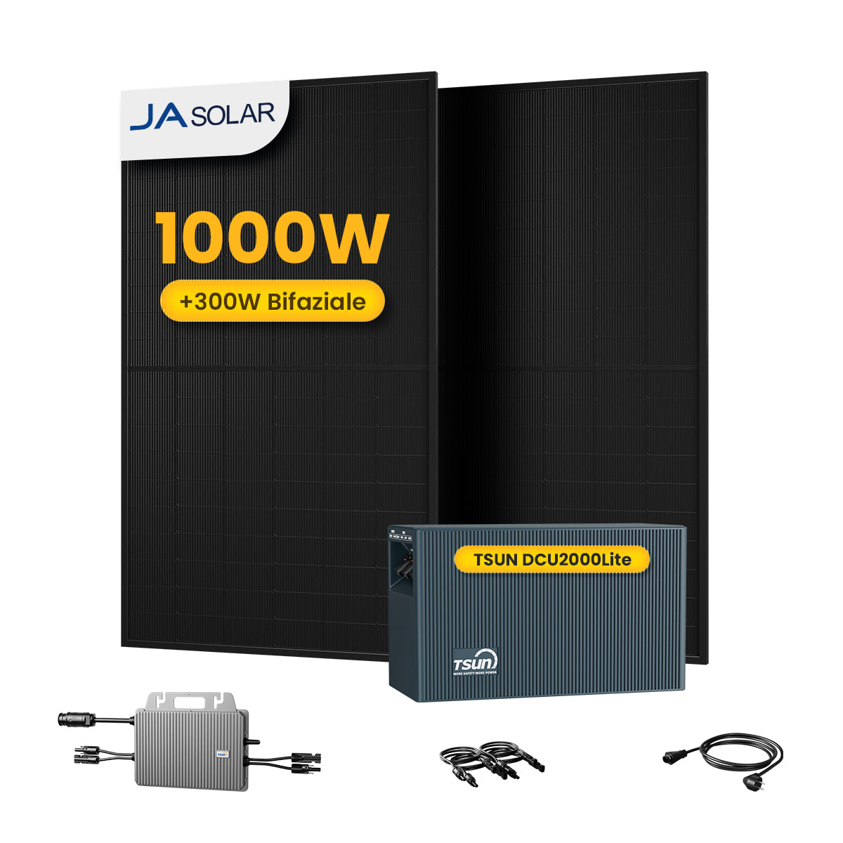 TSUN DCU2000Lite Solarspeicher für Balkonkraftwerke, mit 2 x 500W JA ...