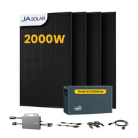 TSUN DCU2000Lite Solarspeicher für Balkonkraftwerke, mit 4 x 500W JA Solar Bifaziale Solarmodule & 800W Mikro‑Wechselrichter, by Powerness