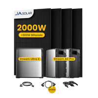 EcoFlow Stream Ultra X, All-in-One Speicher für Balkonkraftwerke, mit 4 x 500 JA Solar Bifaziale Solarmodule, by Powerness