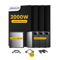 EcoFlow Stream Ultra X, All-in-One Speicher für Balkonkraftwerke, mit 4 x 500 JA Solar Bifaziale Solarmodule, by Powerness