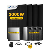 EcoFlow Stream Ultra X, All-in-One Speicher für Balkonkraftwerke, mit 4 x 500 JA Solar Bifaziale Solarmodule, by Powerness