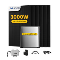 EcoFlow Stream Ultra X, All-in-One Speicher für Balkonkraftwerke, mit 6 x 500 JA Solar Bifaziale Solarmodule, by Powerness