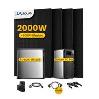 EcoFlow Stream Ultra X, All-in-One Speicher für Balkonkraftwerke, mit 4 x 500 JA Solar Bifaziale Solarmodule, by Powerness