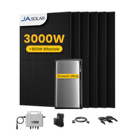 EcoFlow Stream Ultra, All-in-One Speicher für Balkonkraftwerke, mit 6 x 500 JA Solar Bifaziale Solarmodule, by Powerness