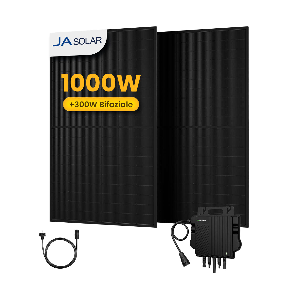 Growatt Balkonkraftwerk Set, 900/1000Wp Bifaziale Solarmodule, 800W Wechselrichter Sonderangebot