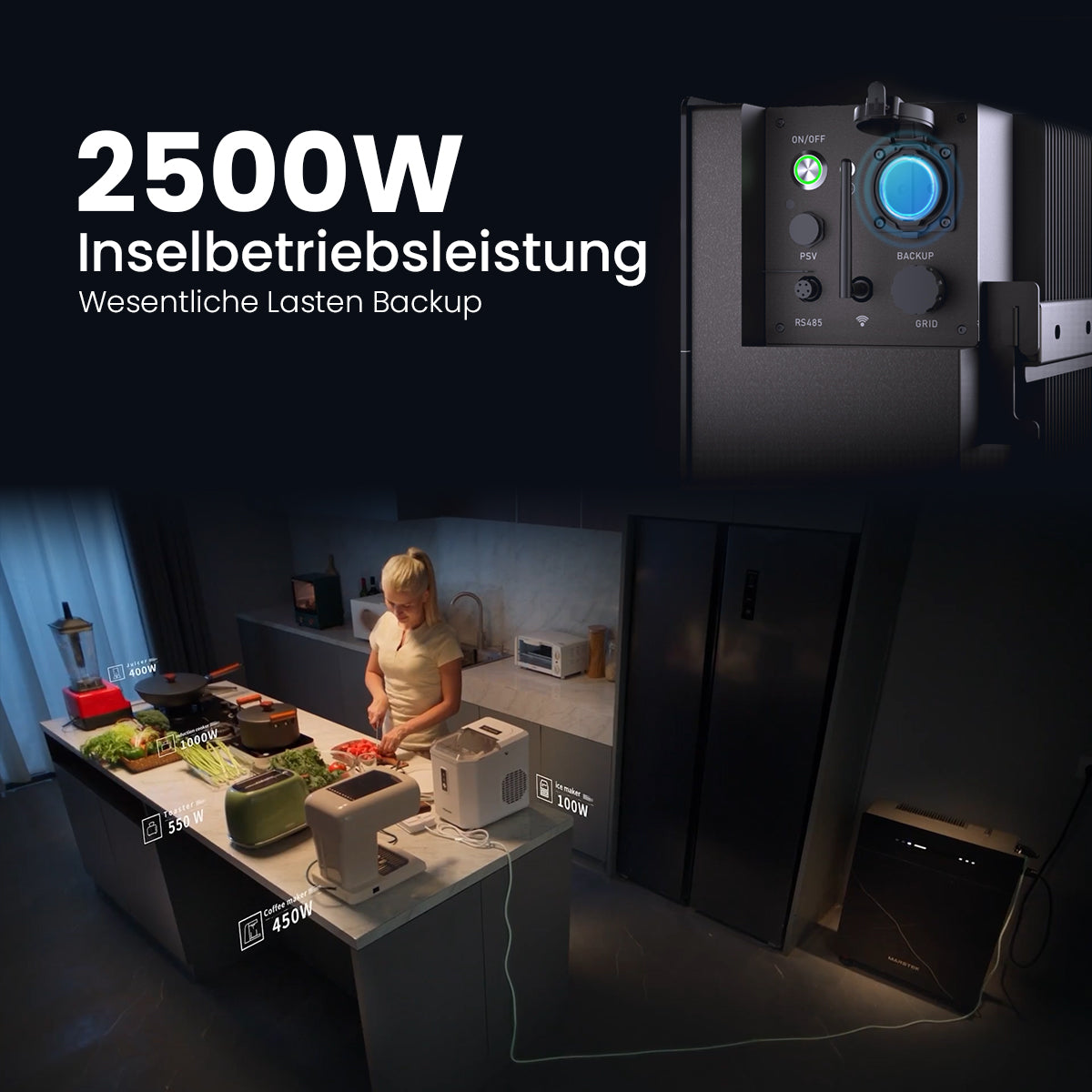 Marstek Venus-E 5,12kWh Speicher für Balkonkraftwerk AC gekoppelt All-in-One Solarspeicher