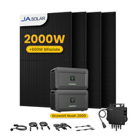 Growatt NOAH 2000 Balkonkraftwerk mit Speicher, 2048/4096/6144/8192Wh, 890/1000/1780/2000W Bifaziale Solarmodule
